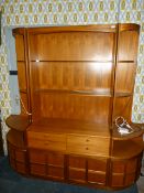 Teak Wall Unit with Corner Shelf Unit