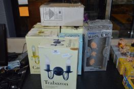 Selection of Eight Ceiling and Wall Lights