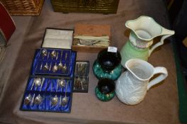 Silver Plated Cutlery, Decorative Vases & Jugs