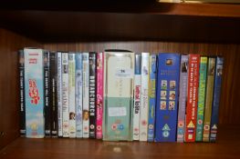 Collection of DVDs; Downtown Abbey, Benny Hill, etc.