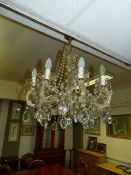 Eight Branch Crystal Chandelier