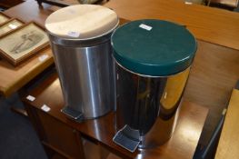 Two Stainless Steel Pedal Bins