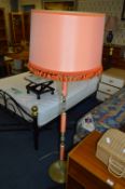 Pink & Brass Effect Standard Lamp and Shade