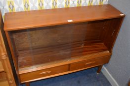 Teak Side Unit with Sliding Glass Doors