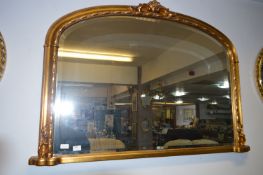 Gilt Framed Bevelled Edge Over Mantel Mirror