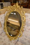 Decorative Gilt Oval Framed Wall Mirror