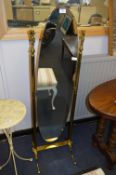 Gilt Framed Oval Cheval Dressing Mirror
