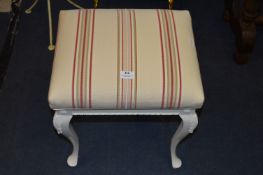 White Painted Dressing Table Stool with Upholstered Top