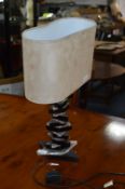 Black & Plastic Table Lamp with Shade