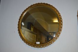 Gilt Framed Circular Bevelled Edge Wall Mirror