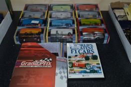 Collection of Twelve Grand Prix Legends of F1 Diecast Vehicles with DVD