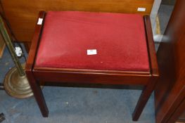 Mahogany Piano Stool with Lift Up Lid