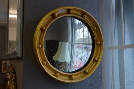 Circular Gilt Framed Convex Wall Mirror