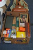 Box Containing Photography Slides, Slide Magazine and Accessories