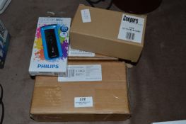 Two Portable Speaker Sets, Dynamo Radio and MP3 Player