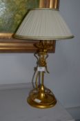 Gilt Metal Table Lamp and Shade