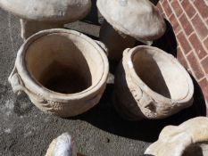 Pair of Reconstituted Limestone Garden Urns
