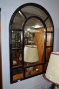Paneled Arch Top Wall Mirror