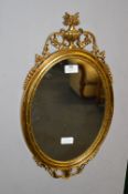 Decorative Oval Gilt Framed Wall Mirror
