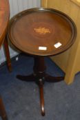 Mahogany Inlaid Single Pedestal Wine Table
