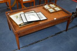 Large Mahogany Coffee Table with Gallery