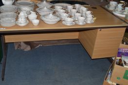 Light Oak Effect Single Pedestal Office Desk