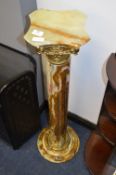Onyx & Brass Corinthian Column Plant Stand