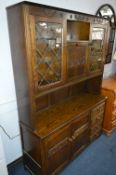 Oak Wall Unit with Lead Glazed Doors