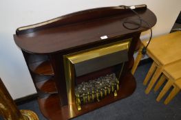 Brass and Black Coal Effect Electric Fire with Mahogany Surround