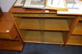 Light Oak Bookcase with Sliding Glass Doors