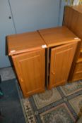 Pair of Teak Effect CD and Video Storage Cabinets