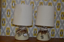 Pair of Studio Pottery Table Lamps with Shades