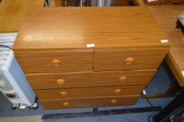 Teak Effect Two over Three Chest of Drawers