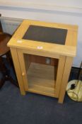 Beech Granite Topped Display Cabinet with Glazed Door