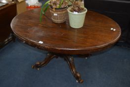 Victorian Oval Topped Loo Table with Walnut Pedestal Base