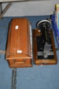 Wood Cased Hand Wound Sewing Machine