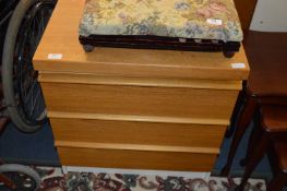 Teak Three Height Chest of Drawers