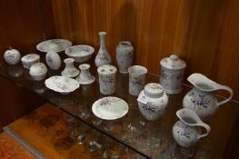 Floral Decorated Pottery; Ornaments, Candlesticks, Bowls, Vases, Jugs, etc.