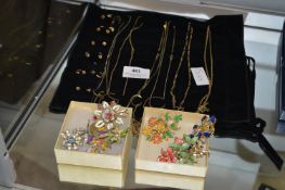 Costume Jewellery; Necklaces, Earrings and Brooches