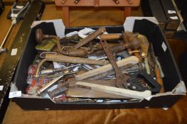 Box of Handtools; Hammers, Screwdrivers, Saws, etc.