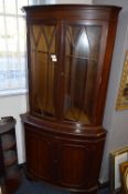 Mahogany Astragal Glazed Corner Display Unit