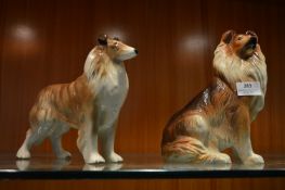 Two Pottery Dog Figures Collies
