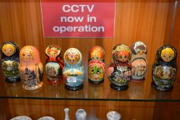 Collection of Eight Large Russian Dolls