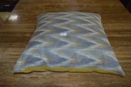 Large Yellow and Grey Pattern Floor Cushion