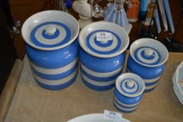 Set of Four TG Green Storage Jars Green Label