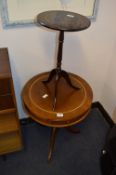 Circular Occasional Drum Table and a Rosewood Effect Plant Stand