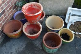 Selection of Eight Large Plant Pots