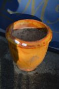 Large Brown Glazed Planter