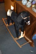 Black Plush Fur Rocking Horse