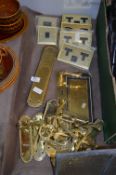 Brass Door Handles, Finger Plates and Double Electric Sockets